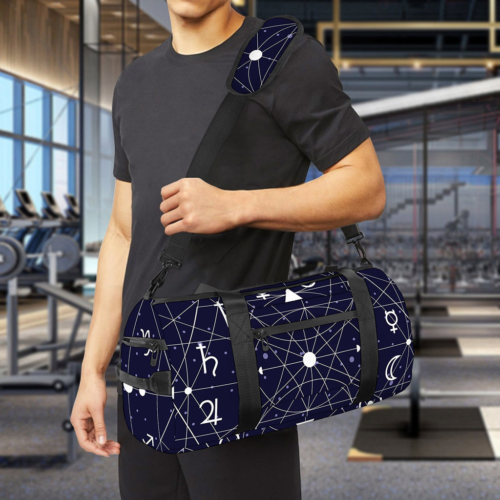 Geometric Zodiac Signs Print Gym Bag