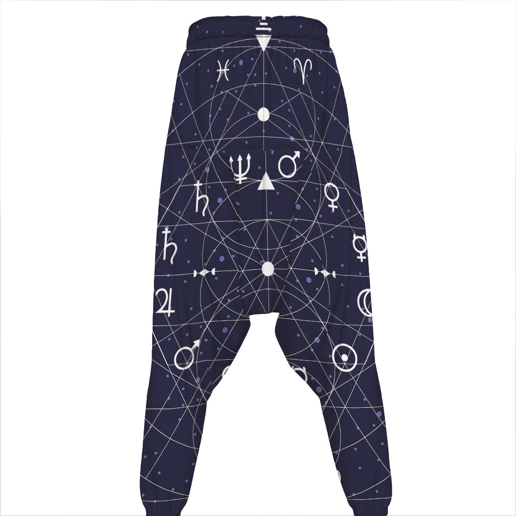 Geometric Zodiac Signs Print Hammer Pants