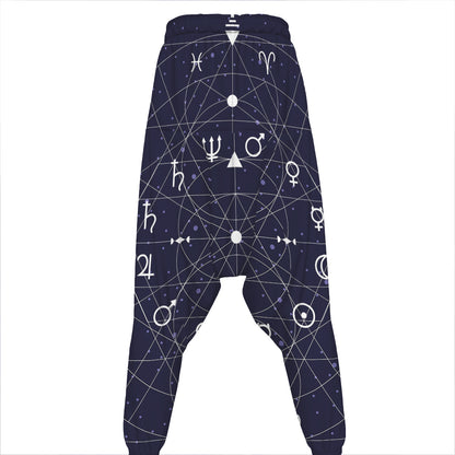 Geometric Zodiac Signs Print Hammer Pants