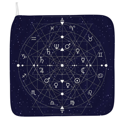 Geometric Zodiac Signs Print Hand Towel