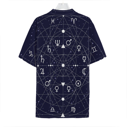 Geometric Zodiac Signs Print Hawaiian Shirt