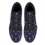 Geometric Zodiac Signs Print High Top Leather Sneakers