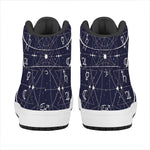 Geometric Zodiac Signs Print High Top Leather Sneakers