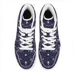 Geometric Zodiac Signs Print High Top Leather Sneakers