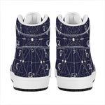 Geometric Zodiac Signs Print High Top Leather Sneakers