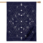Geometric Zodiac Signs Print House Flag