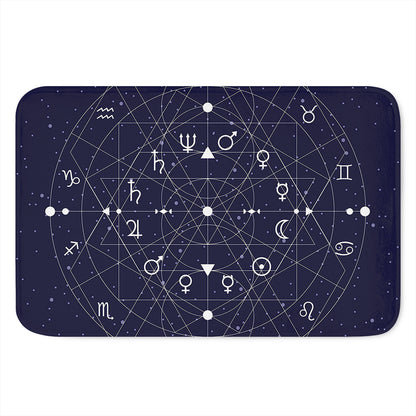Geometric Zodiac Signs Print Indoor Door Mat