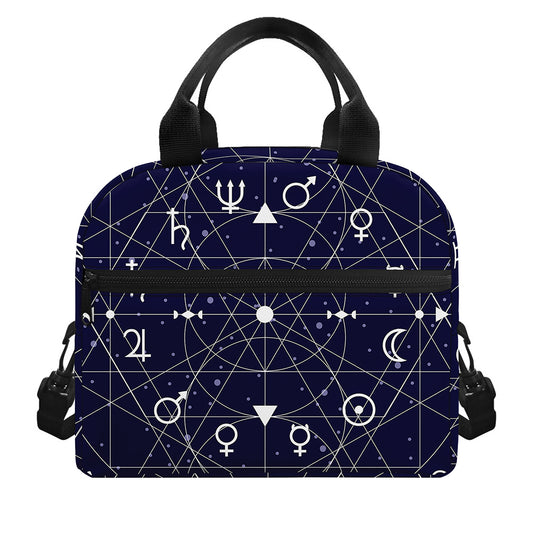 Geometric Zodiac Signs Print Insulated Lunch Bag