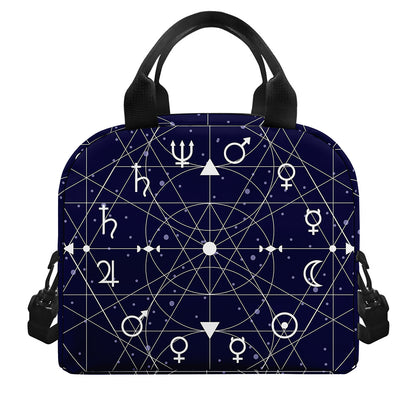 Geometric Zodiac Signs Print Insulated Lunch Bag