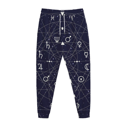 Geometric Zodiac Signs Print Jogger Pants