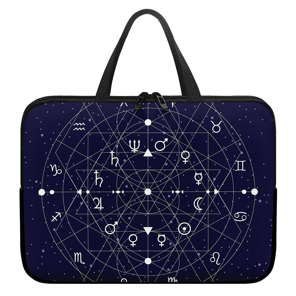 Geometric Zodiac Signs Print Laptop Sleeve With Handle