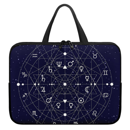 Geometric Zodiac Signs Print Laptop Sleeve With Handle