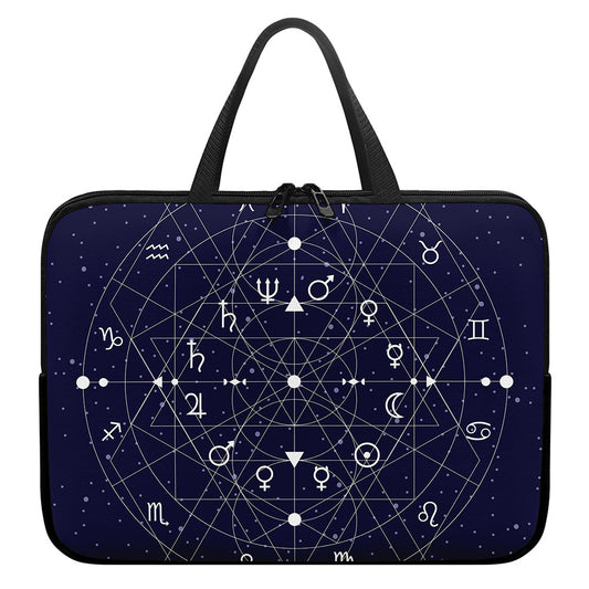 Geometric Zodiac Signs Print Laptop Sleeve With Handle