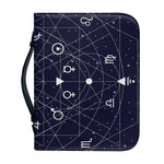 Geometric Zodiac Signs Print Leather Bible Cover