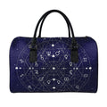 Geometric Zodiac Signs Print Leather Duffel Bag