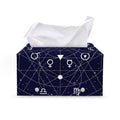 Geometric Zodiac Signs Print Leather Tissue Box Cover