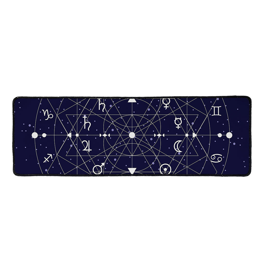 Geometric Zodiac Signs Print Long Kitchen Mat