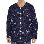 Geometric Zodiac Signs Print Long Sleeve Baseball Jersey