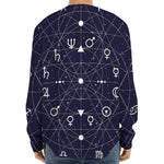 Geometric Zodiac Signs Print Long Sleeve Baseball Jersey