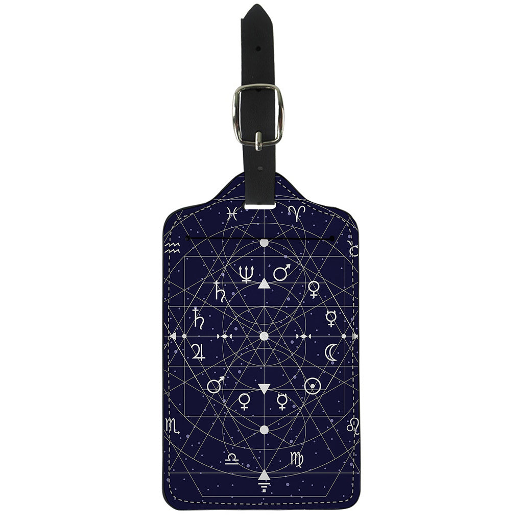 Geometric Zodiac Signs Print Luggage Tag