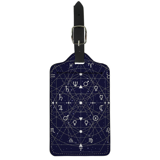 Geometric Zodiac Signs Print Luggage Tag