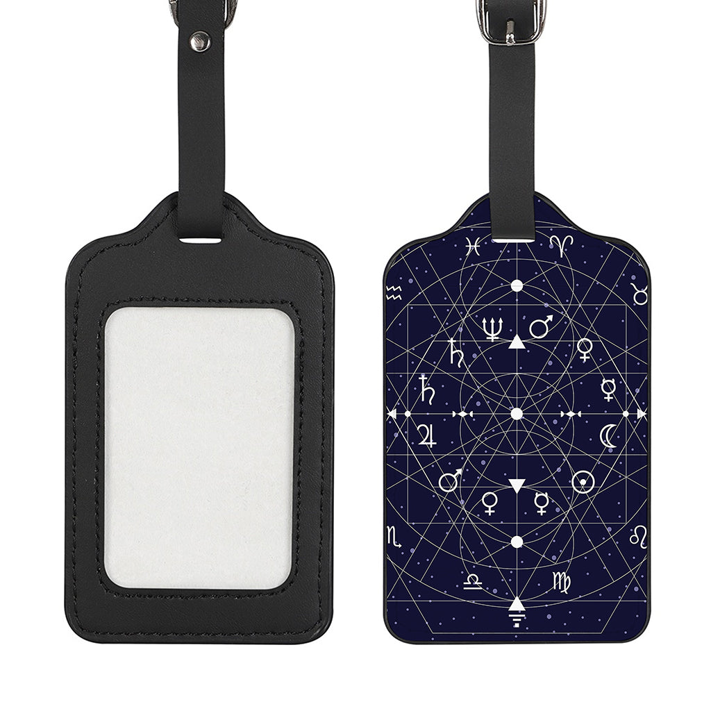 Geometric Zodiac Signs Print Luggage Tag
