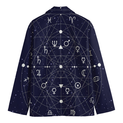 Geometric Zodiac Signs Print Men's Blazer
