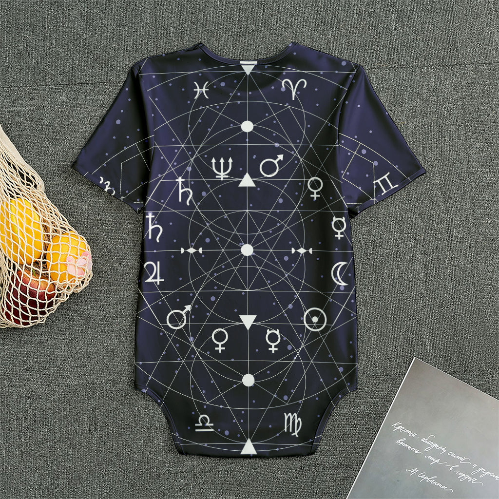 Geometric Zodiac Signs Print Men's Bodysuit