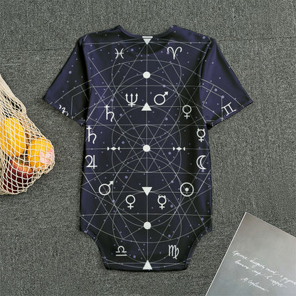 Geometric Zodiac Signs Print Men's Bodysuit
