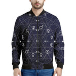 Geometric Zodiac Signs Print Men's Bomber Jacket