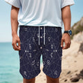 Geometric Zodiac Signs Print Men's Cargo Shorts