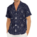 Geometric Zodiac Signs Print Men's Deep V-Neck Shirt