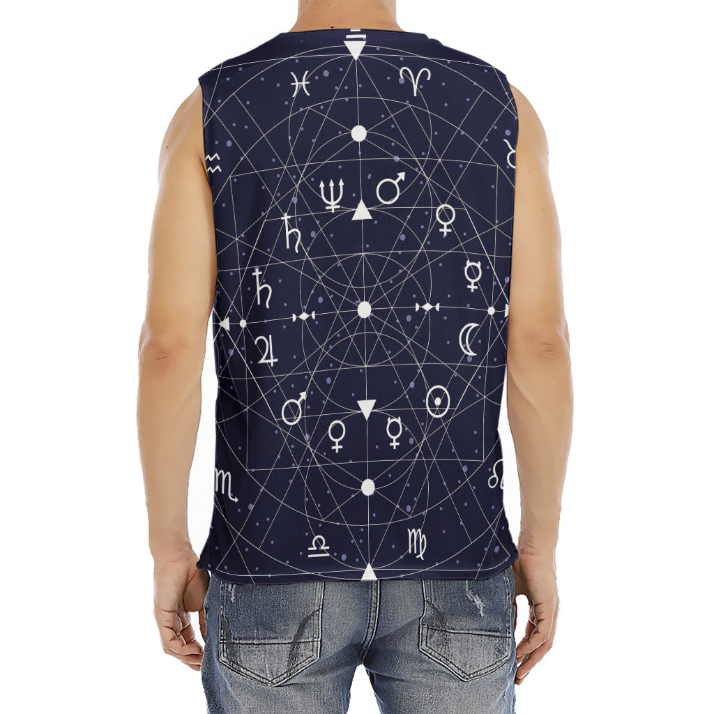 Geometric Zodiac Signs Print Men's Fitness Tank Top