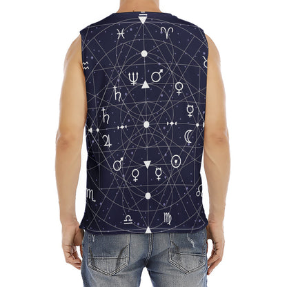 Geometric Zodiac Signs Print Men's Fitness Tank Top