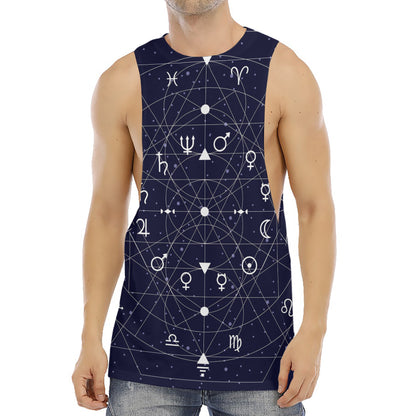 Geometric Zodiac Signs Print Men's Muscle Tank Top