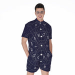 Geometric Zodiac Signs Print Men's Rompers