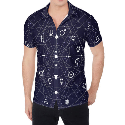 Geometric Zodiac Signs Print Men's Shirt