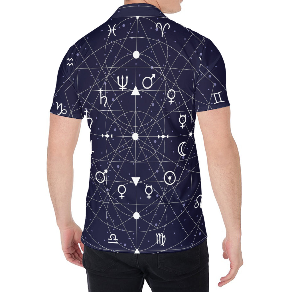 Geometric Zodiac Signs Print Men's Shirt