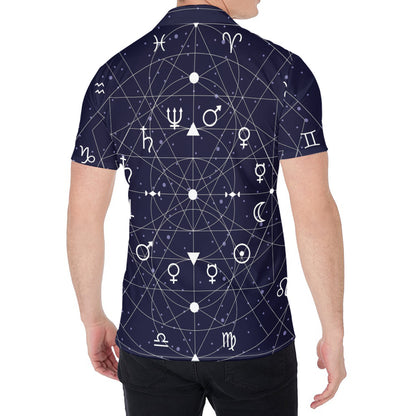 Geometric Zodiac Signs Print Men's Shirt