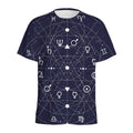 Geometric Zodiac Signs Print Men's Athletic T-Shirt