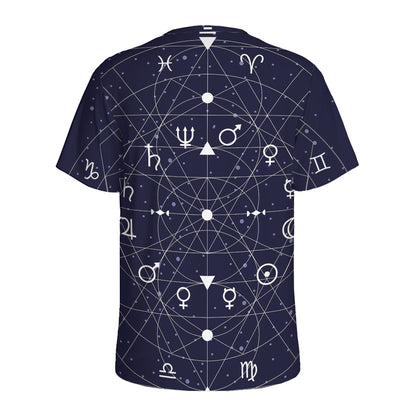 Geometric Zodiac Signs Print Men's Sports T-Shirt