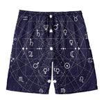 Geometric Zodiac Signs Print Men's Swim Trunks