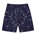 Geometric Zodiac Signs Print Men's Swim Trunks