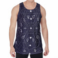 Geometric Zodiac Signs Print Men's Velvet Tank Top