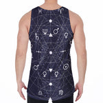 Geometric Zodiac Signs Print Men's Velvet Tank Top