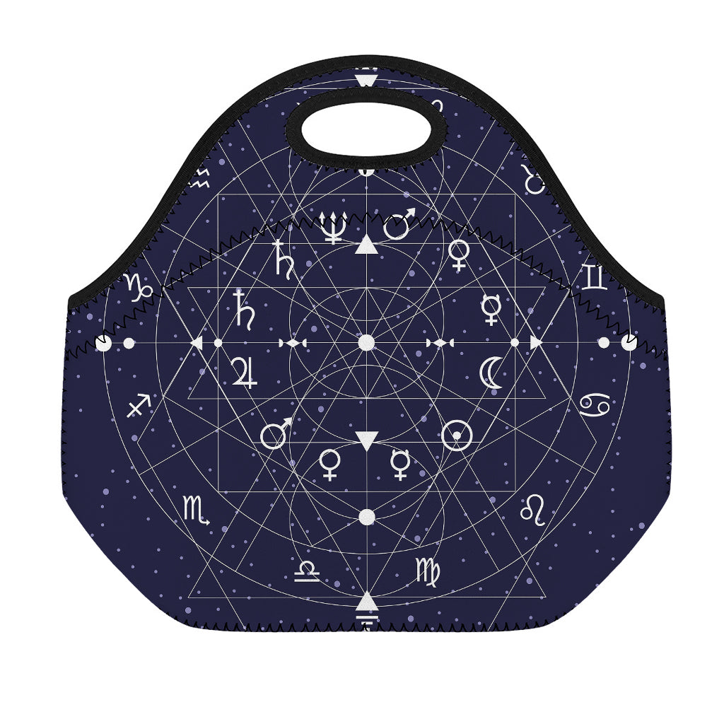 Geometric Zodiac Signs Print Neoprene Lunch Bag