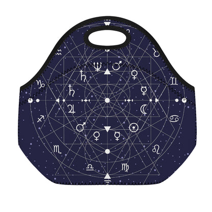 Geometric Zodiac Signs Print Neoprene Lunch Bag