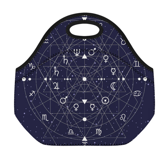 Geometric Zodiac Signs Print Neoprene Lunch Bag
