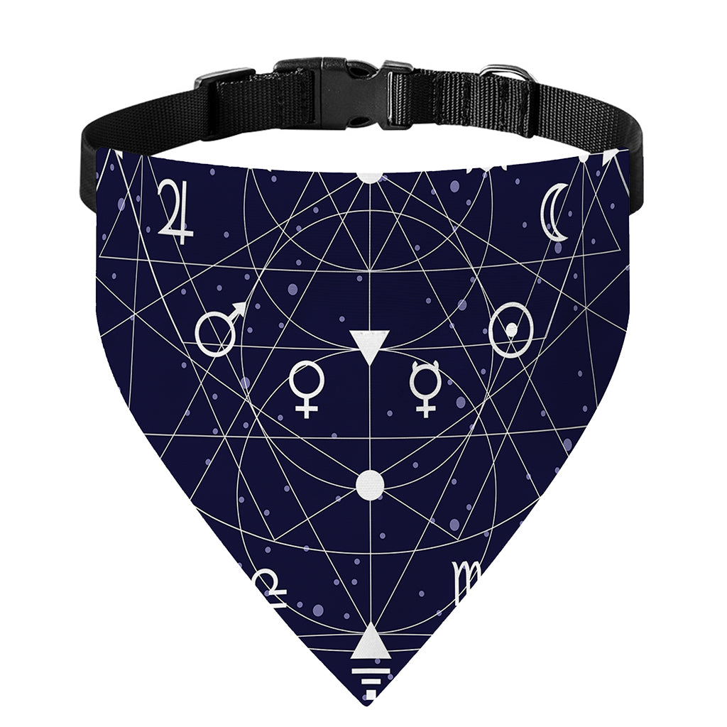 Geometric Zodiac Signs Print Over The Collar Dog Bandana