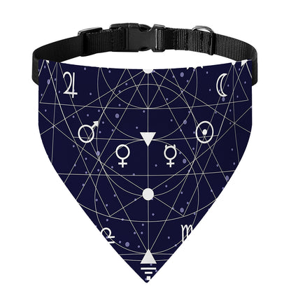 Geometric Zodiac Signs Print Over The Collar Dog Bandana